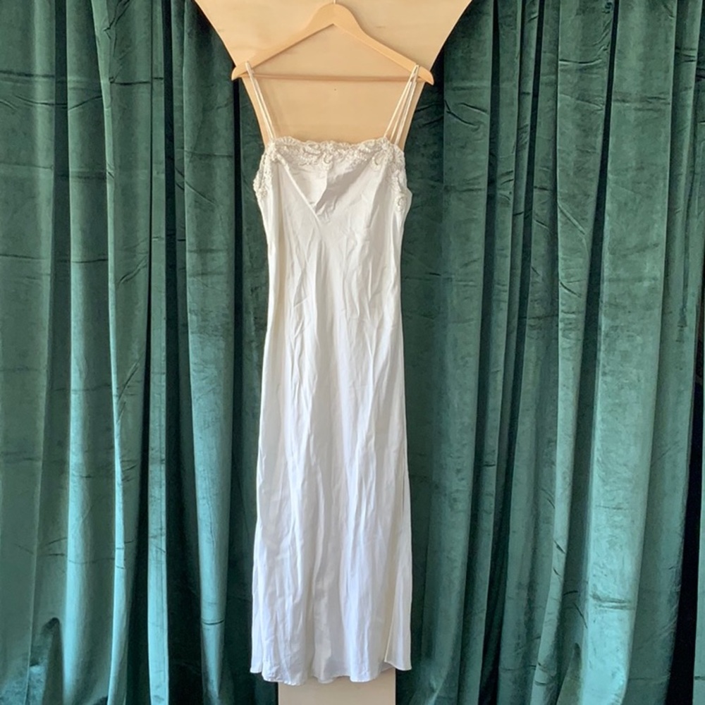 Valentino White Beaded Slip Dress